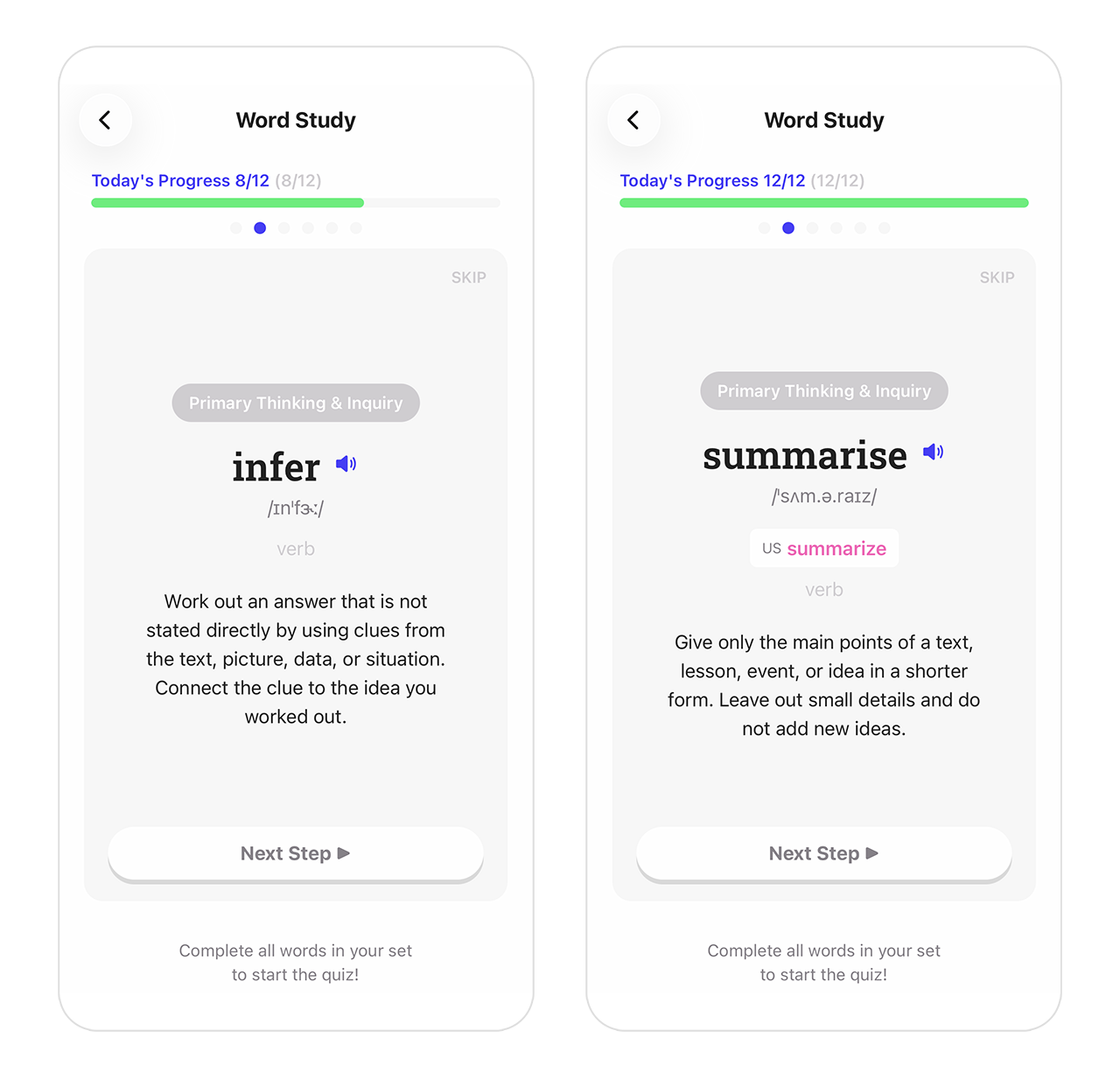 InterVoca learning screen screenshot