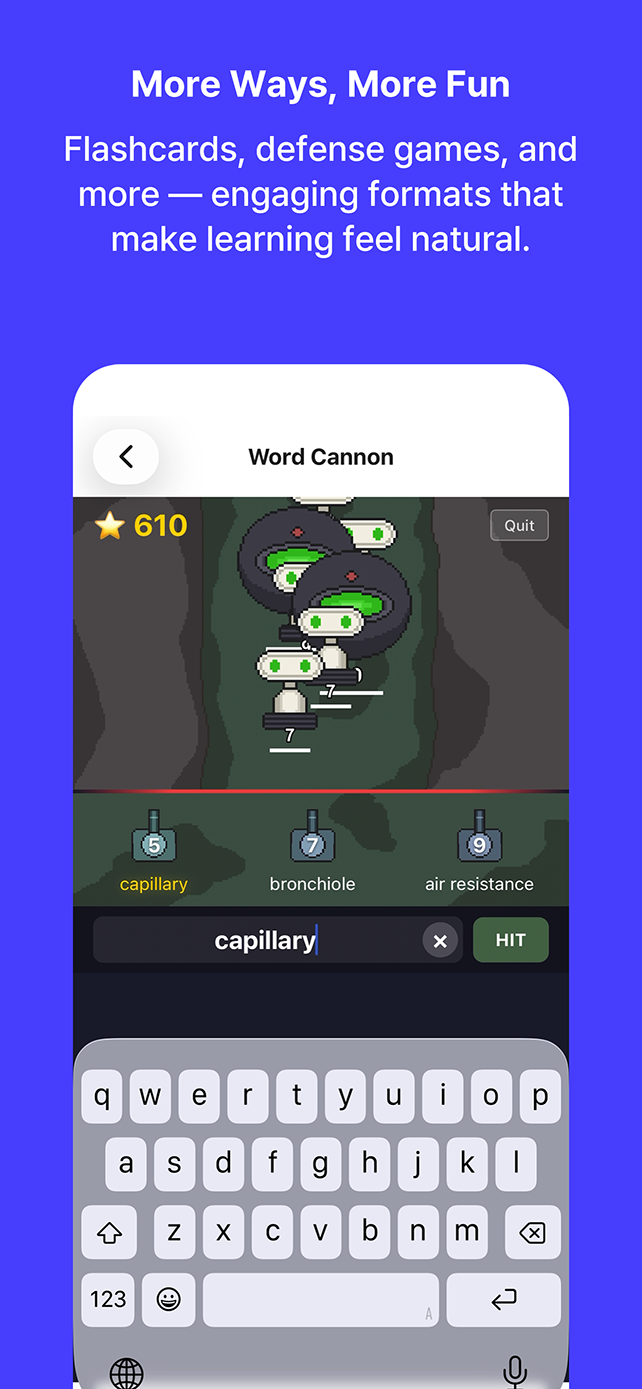 More Ways, More Fun — flashcards, defense games, and engaging formats that make learning natural